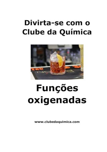 Capa revista divirta-se com o clube da Química - Funções oxigenadas