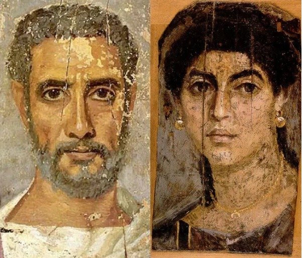 Pinturas encontradas em Fayum, Egito