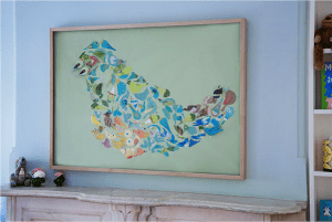 Quadro com materiais recicláveis