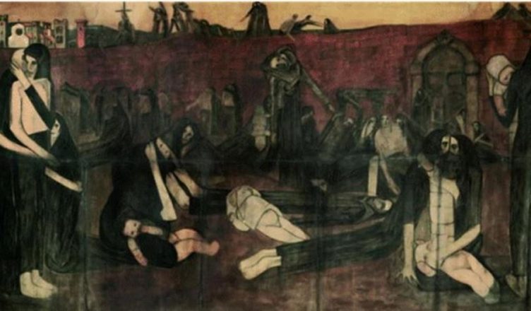 Pintura Plague in Lucca