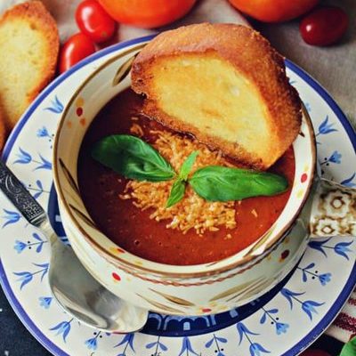 Roasted Tomato and Basil Soup
