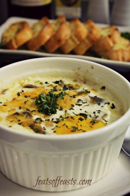 egg leek mushroom pot 