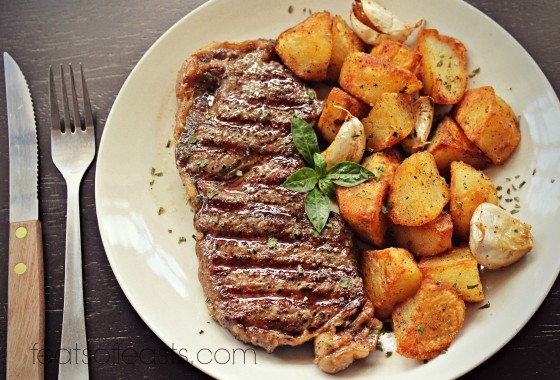 steak and potatoes