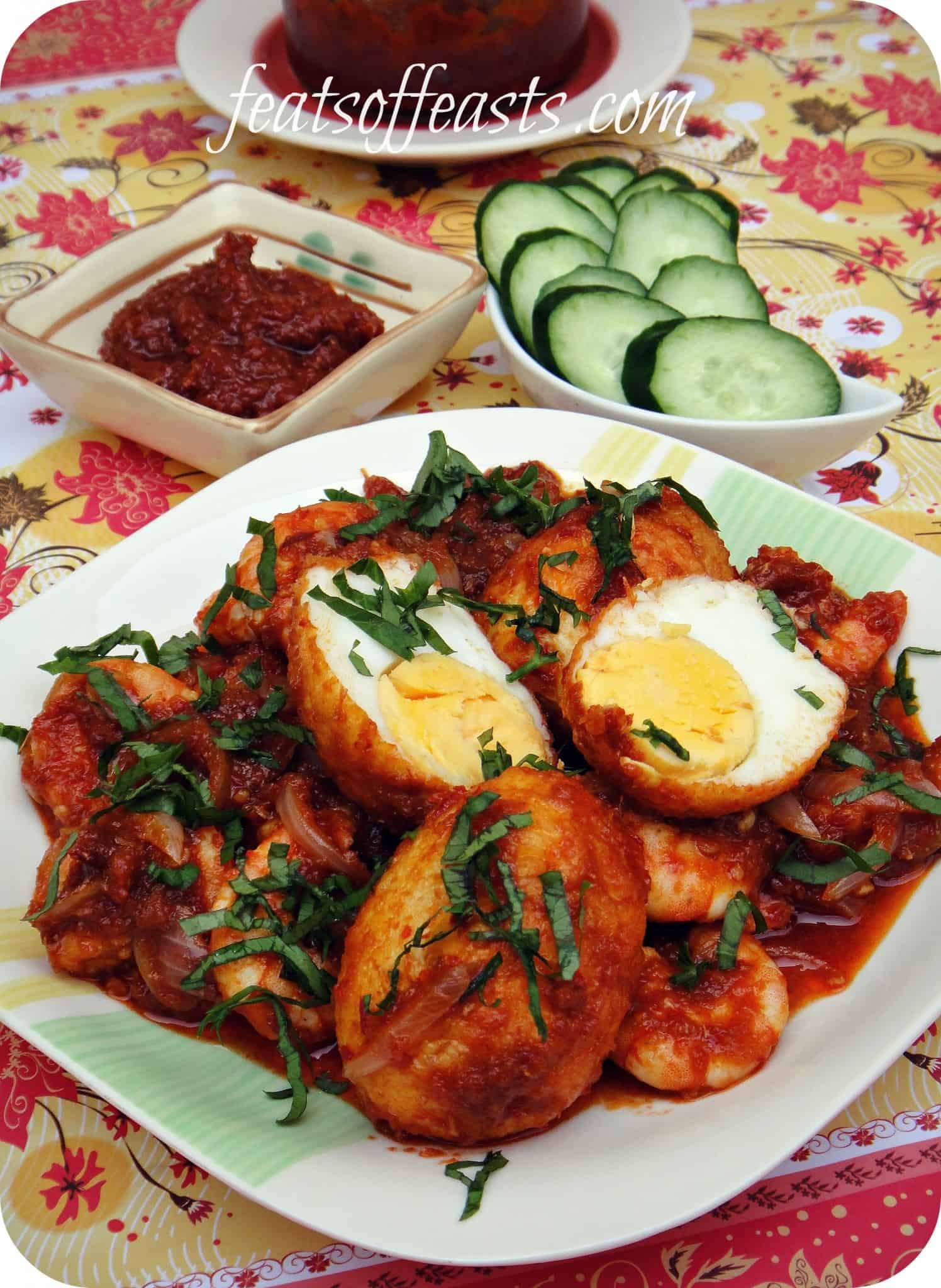 Sambal Egg and Prawns