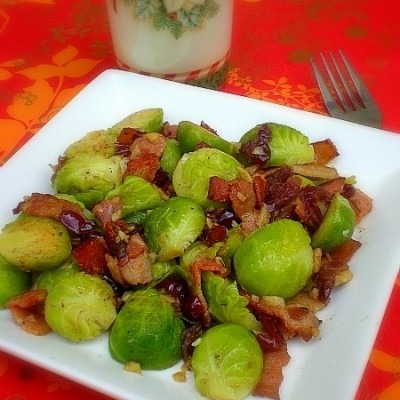 Brussel Sprouts with Cranberries