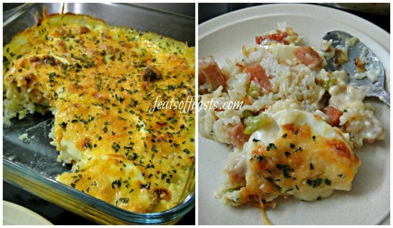 baked rice collage