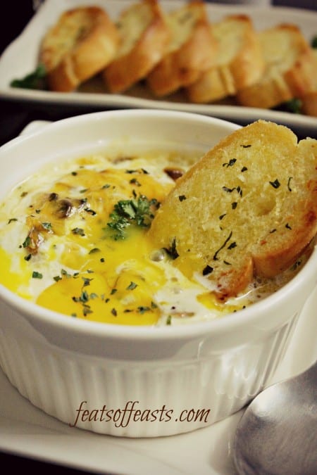 egg leek mushroom pot 