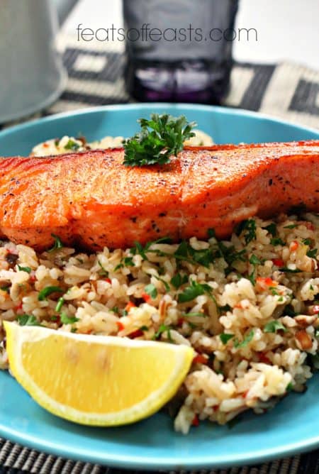 rice and salmon