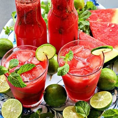 Watermelon, Lime and Mint Juice