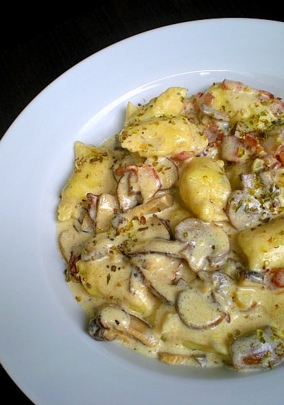 gnocchis in mushroom sauce