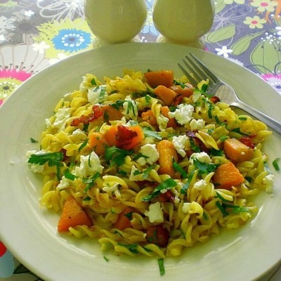 This is…..PASTA! – Fusilli with Roast Pumpkin, Bacon and Feta
