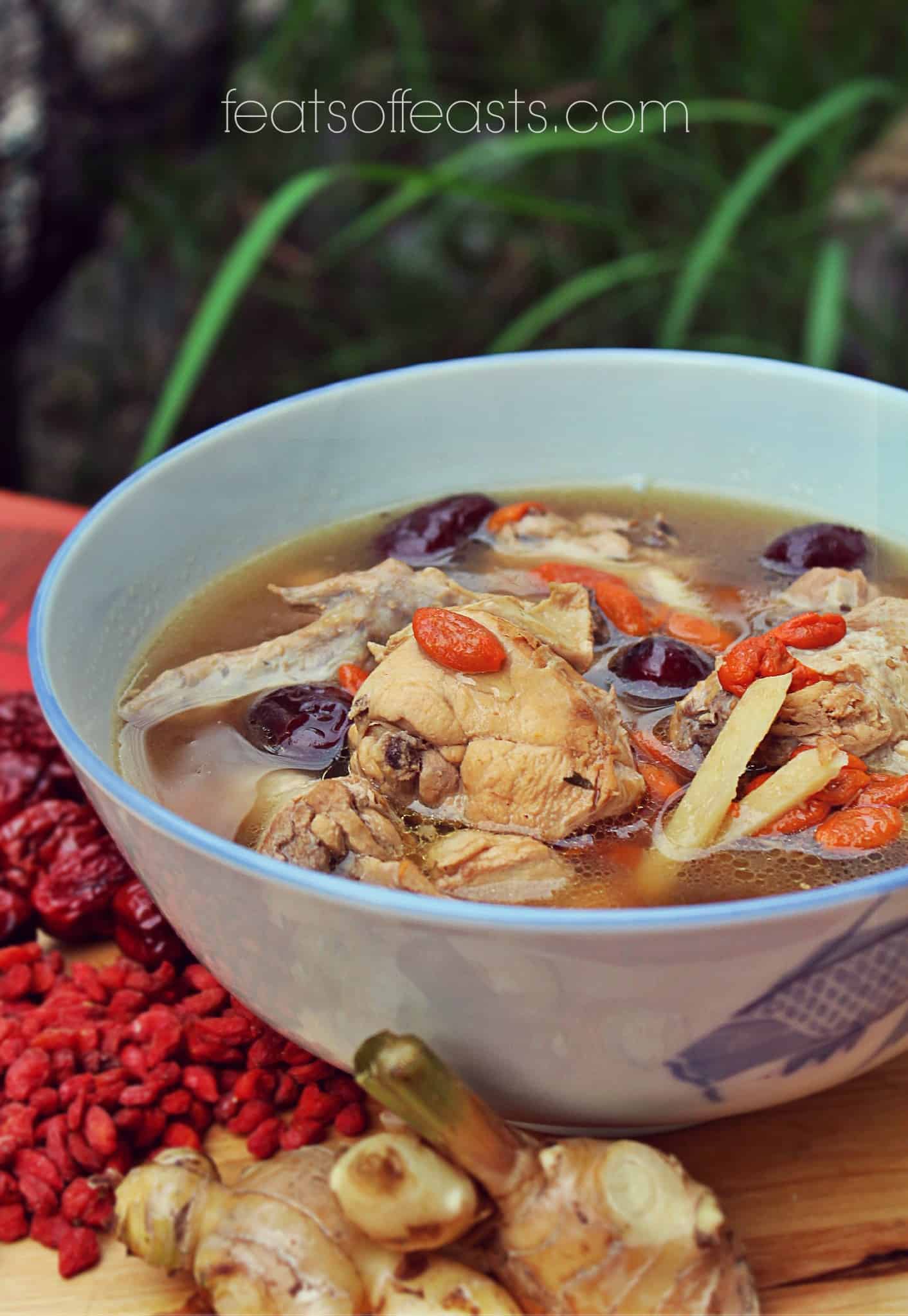 Chicken Soup with Goji Berries and Ginger Wine