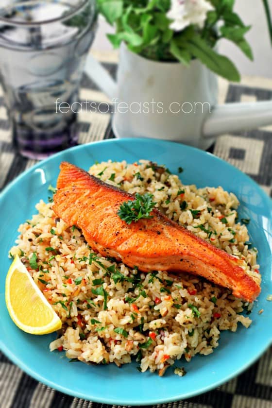 rice and salmon