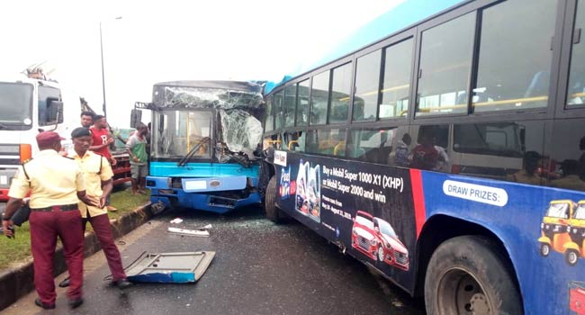 BRT BUSES COLLIDE