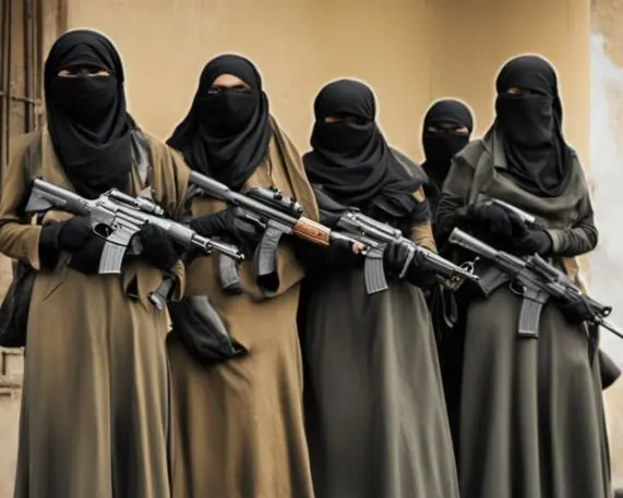 TERRORISTS DRESSED AS WOMEN