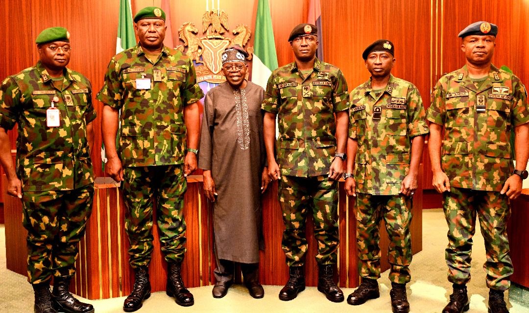 TINUBU WITH SERVICE CHIEFS