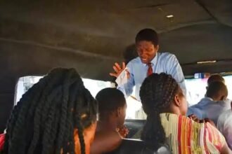PREACHING INSIDE BUS