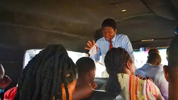 PREACHING INSIDE BUS